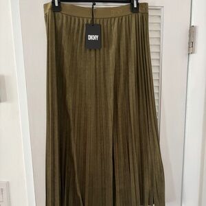 DKNY Faux suede pleated skirt